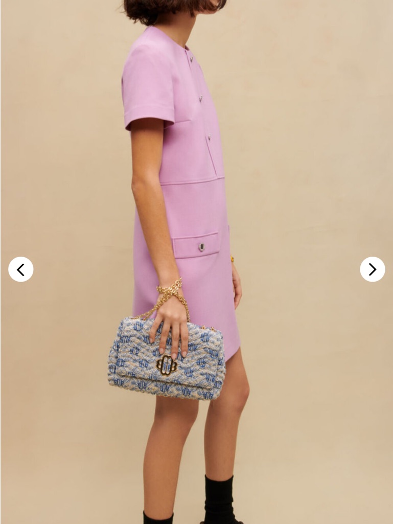 Maje Lilac Short-Sleeve Shift Dress